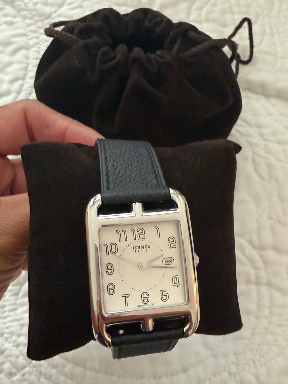 Hermes Brown Velvet Travel Storage Bag